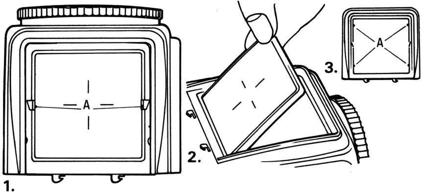 Changing ground-glass screens on the 2000FC, 500C/M and EL/M